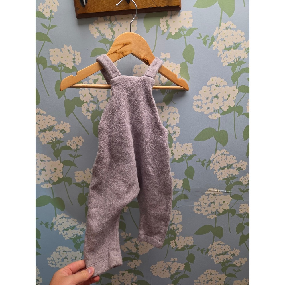 Monkind Organic Cotton Fleece Overalls Lavender Purple 3-6M